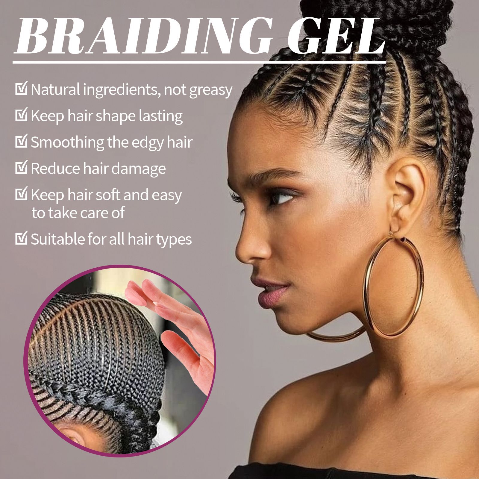 Dreadlock Twist Gel Braiding Hair Moisturizing Gel Pomade Braiding Hair  Supplies For Curls Braidlocks Interlocks Microlocs