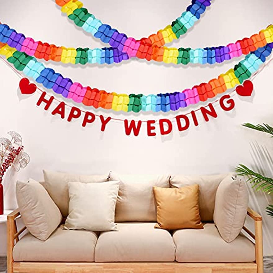 

6pcs Colorful Paper Decoration Four-leaf Clover Rainbow Hanging Party For Birthday Party Wedding Holiday Decoration