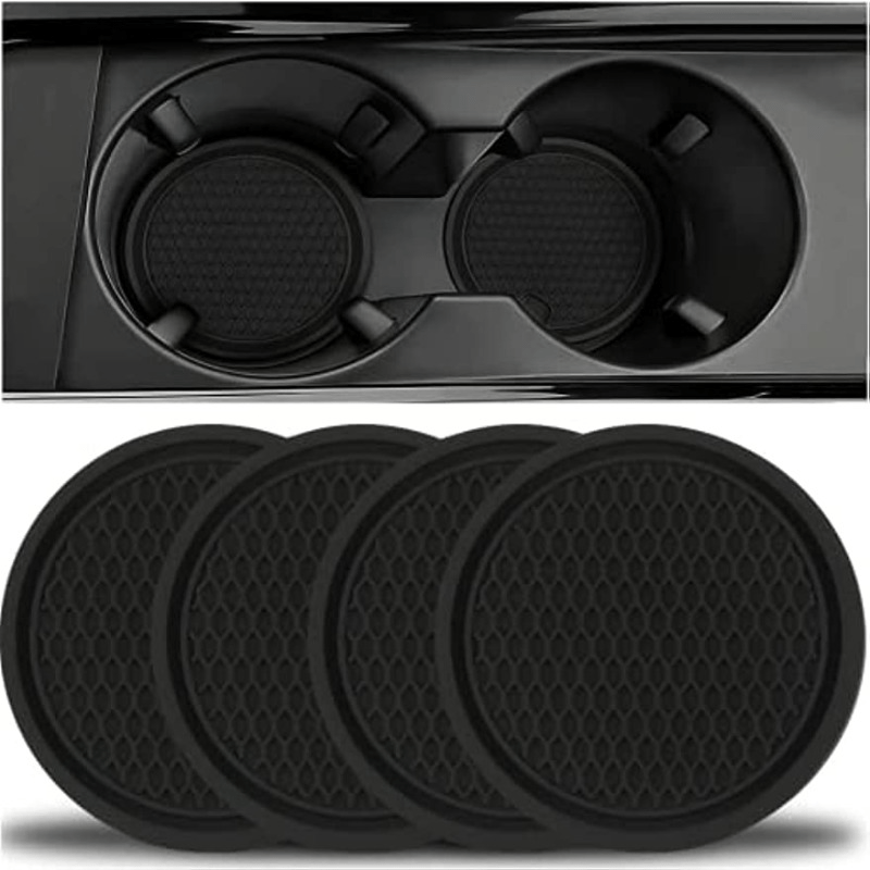 Cute Car Coasters - Universal Anti Slip Insert Cup Holder Mats For Women &  Men - Finger Notch Car Accessories - Temu Poland