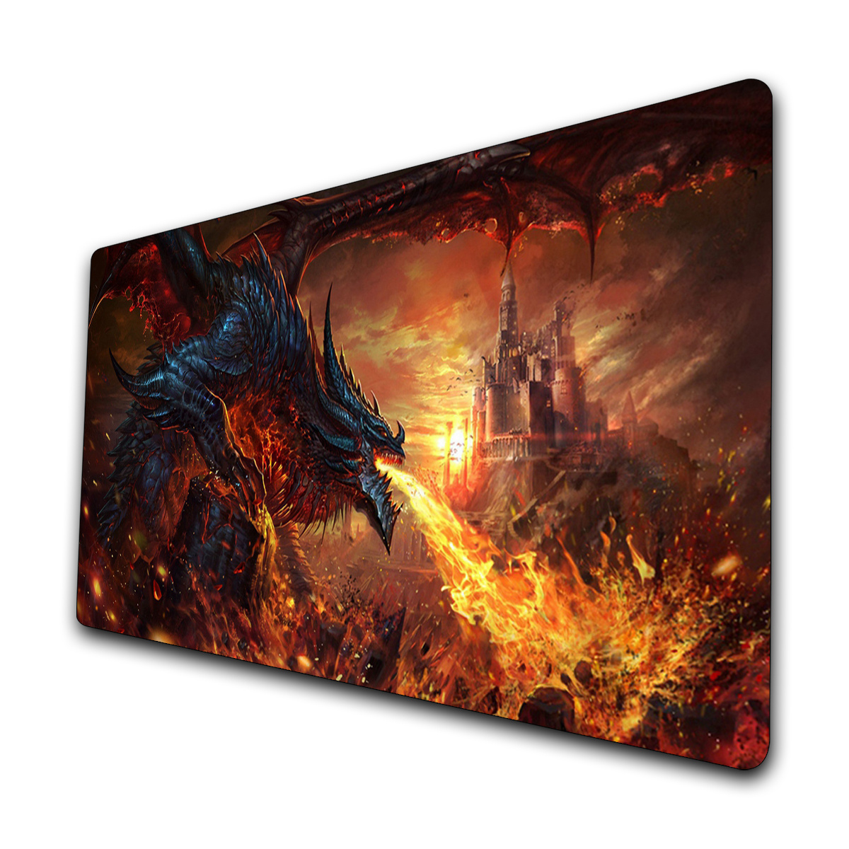 

1pc Magic Fire Dragon Mouse Pad Deskt Mat Large Computer Keyboard Pad Anime Game Mouse Pad Board And Card Game Pad Tcg Playmat Table Mats Compatible For Mtg Rpg Ccg Trading Card Game Play Mats