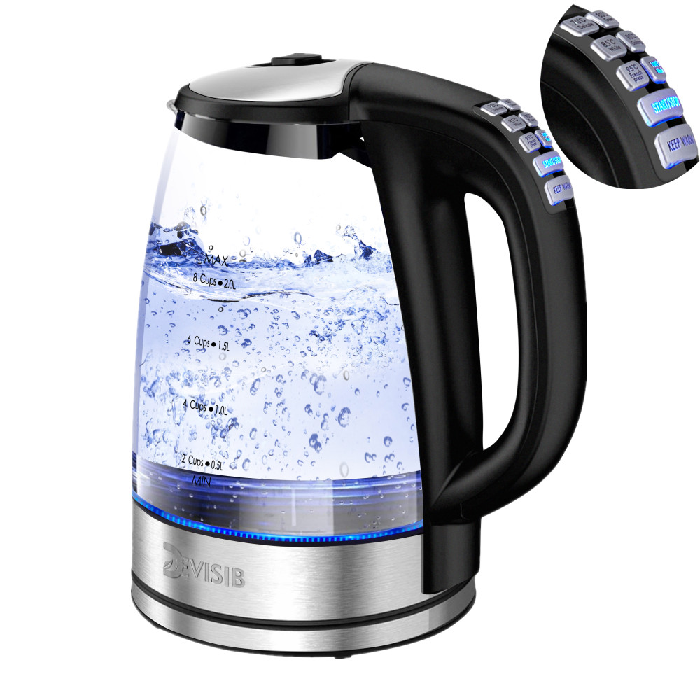 Electric Kettle, Glass Boiler Electric Tea Kettle with Blue LED Indicator