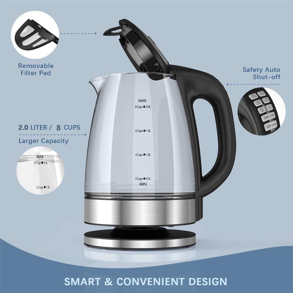 Devisib Glass Electric Kettle With Temperature Control And 4-hour Keep Warm  Feature - Hot Water Boiler With Led Indicator And Auto Shut-off - Temu  Saudi Arabia