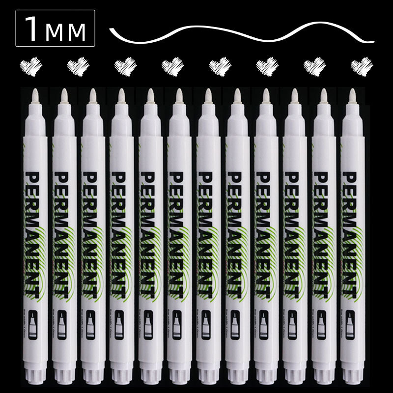 12 White Marker Pens Refillable Ink Tracing Pen, Waterproof And Non-fading  Painting Marking Pen - Temu Croatia