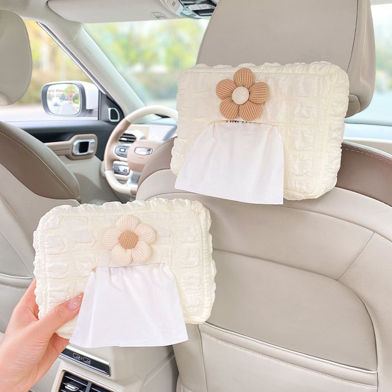

Car Tissue Box, Car Suction Box, Armrest Box, Sun Visor, Seat Hanging Type, Cute, Simple, And High-end Paper Bag Car Accessories Women
