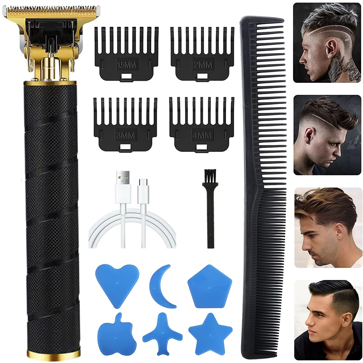 Tondeuse Cheveux Hommes Tondeuse à Cheveux Sans Fil USB Rechargeable  Tondeuse à Cheveux Électrique Pour Hommes, les Enfants et la Famille