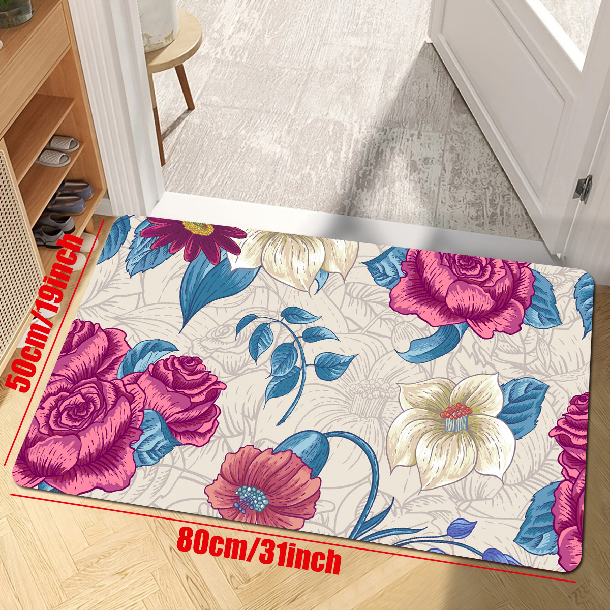 Floral Indoor Doormat Front Back Door Mat Non Slip Door Mats - Temu