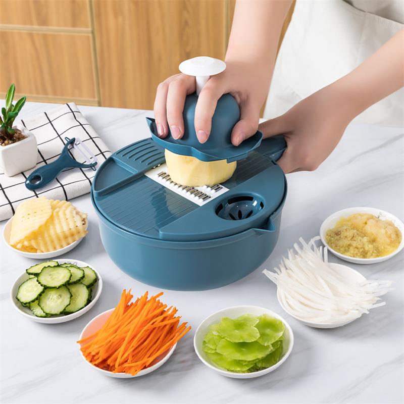 12 in 1 Multifunctional Vegetable Cutter Shredders Slicer with Basket Fruit  Pota