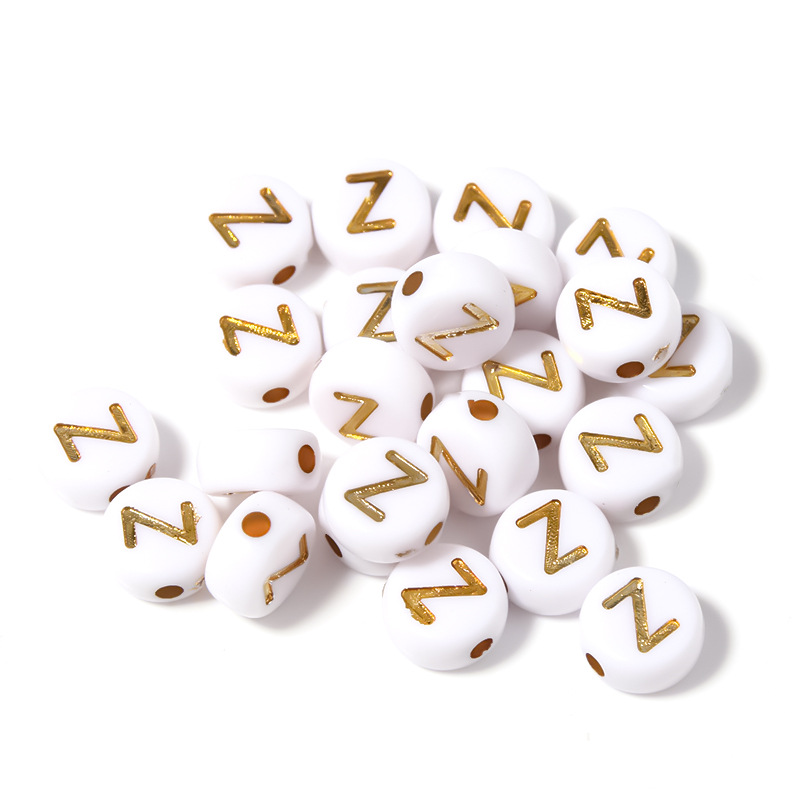 Acrylic Alphabet Beads R~z Silver White Color 26 Letter - Temu