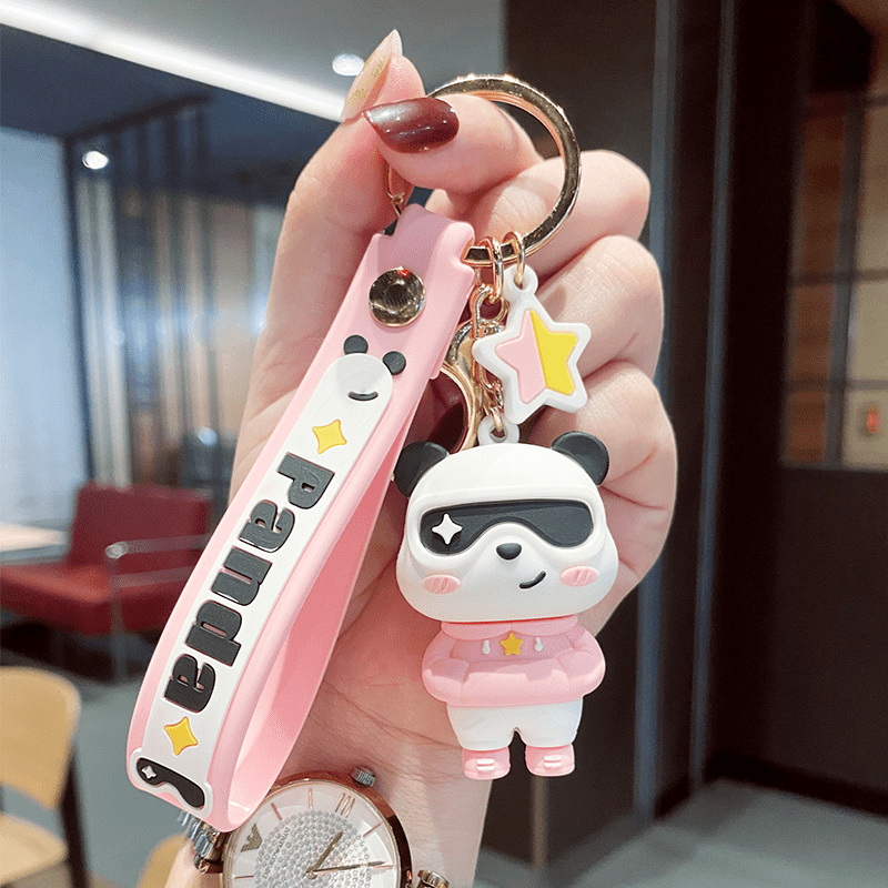 Cute Panda & Bamboo Keychain Aesthetic Keychain Accessories Kawaii Key Ring  For Backpack - Temu