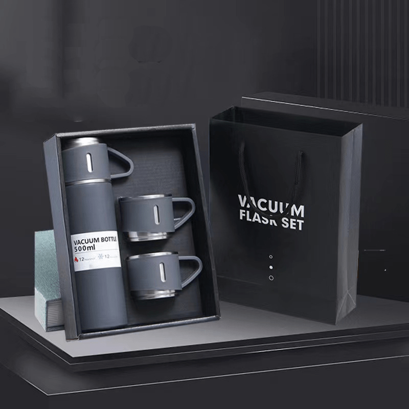 Double-layer Stainless Steel Leak Proof Vacuum Flask, Coffee Tumbler, Travel  Mug, Business Trip Water Bottle, Black/grey Color - Temu