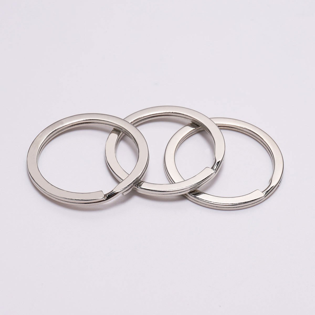 10pcs Key Ring Ring Size: 30mm Key Chain Rhodium