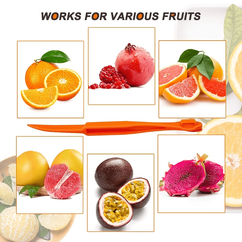 6PCS Easy Orange Citrus Peeler in Bright Orange Color Kitchen Tool