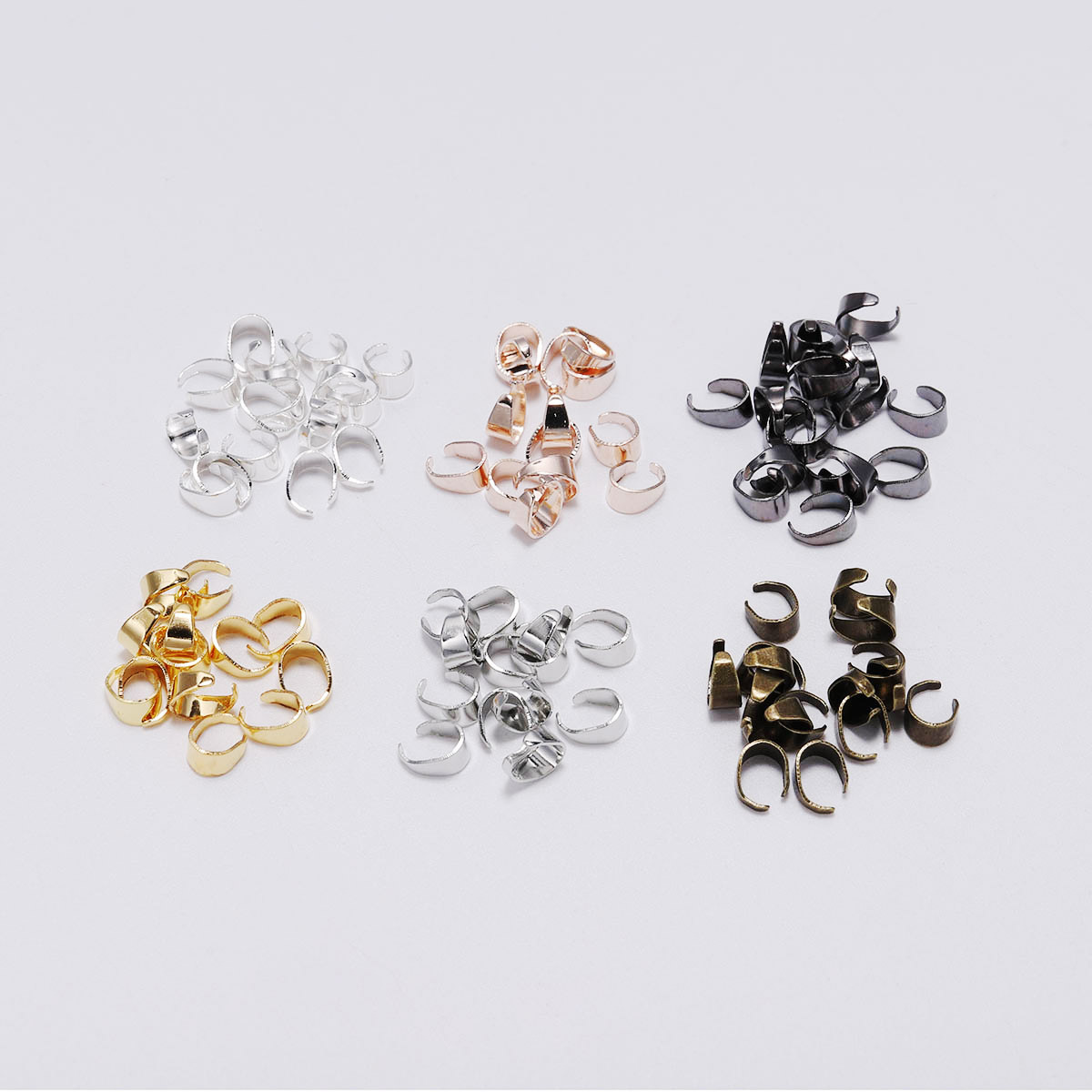 50pcs/lot Copper Pendant Pinch Bails Connectors for DIY Jewelry