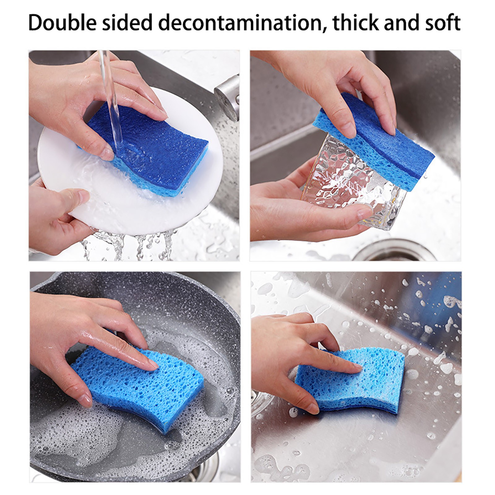 Non-Scratch Scrub Sponge Dual-Sided Dishwashing Sponge for Kitchen