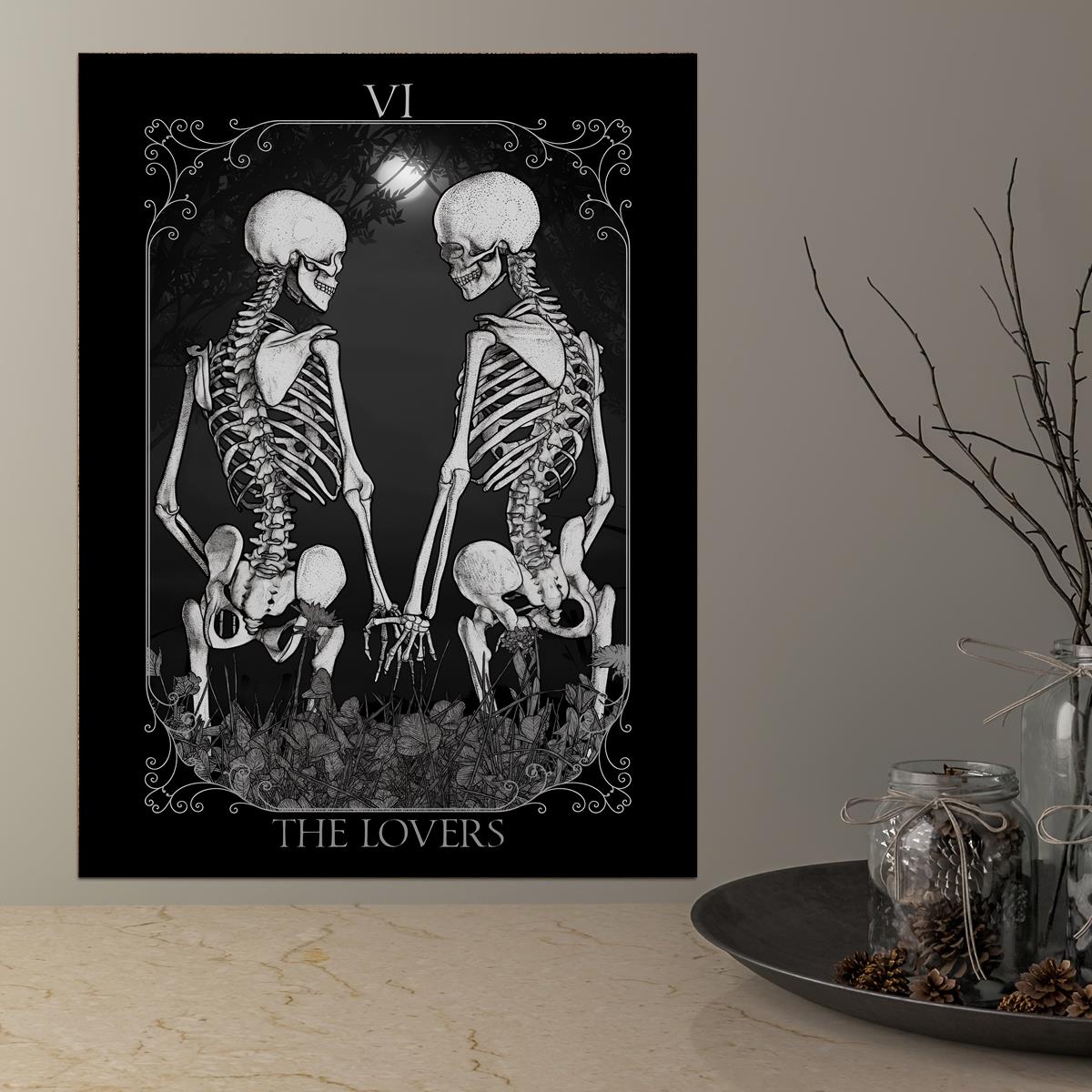 Canvas Poster Printed Painting Skeleton Reads Newspaper - Temu