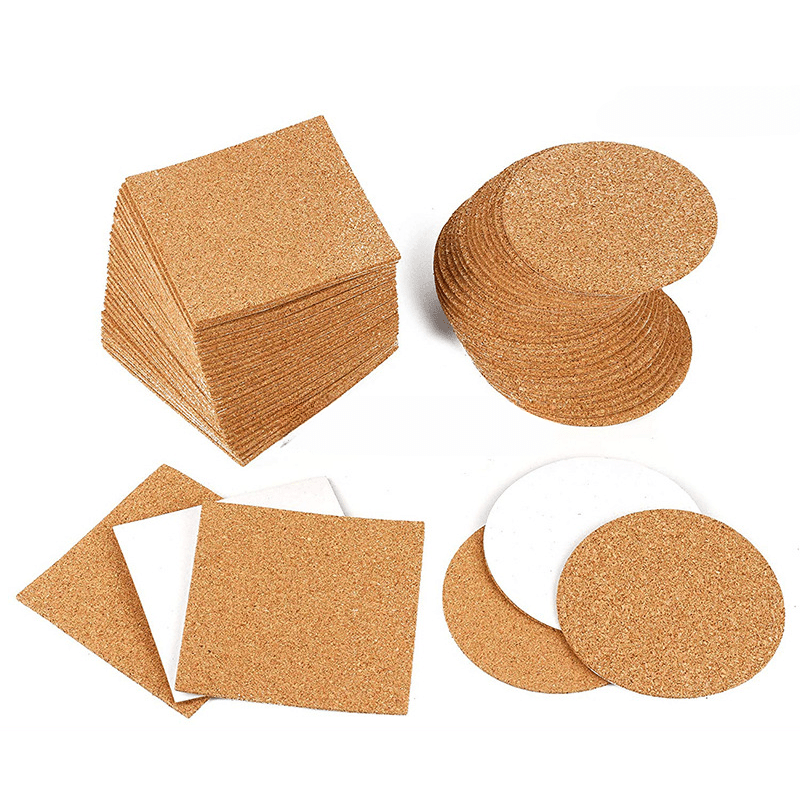 4/10pcs Self Adhesive Cork Squares 100 MM Backing Cork Tiles Sheets 4 X 4  Inch For Coasters And DIY Crafts