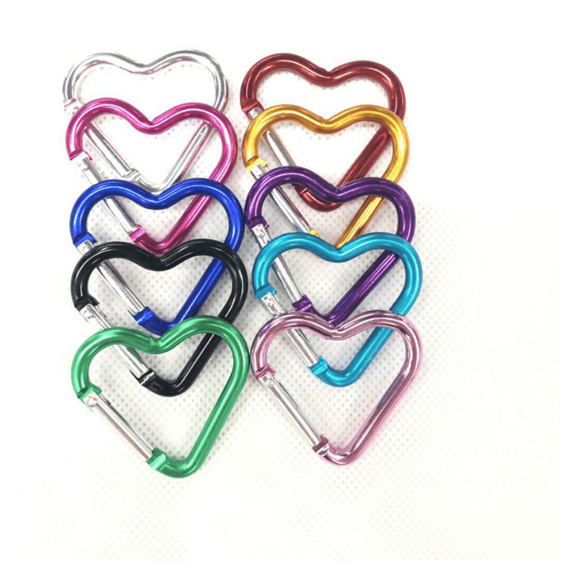 Heart Carabiner Heart Key Ring Heart Shaped Clip Keychain Hook Heart Shaped  Carabiners Key Rings Clips Pink Heart Keychain 