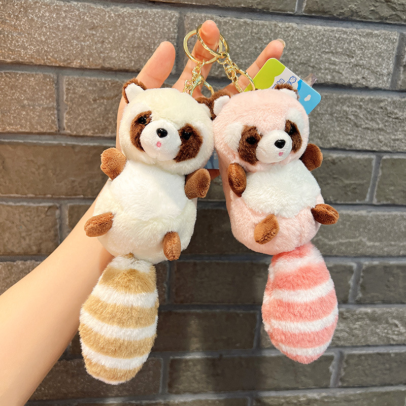 Kawaii Cartoon Candy Colors Plush Bear Rabbit Doll Keychain Cute Ladies Bag  Men’s Car Key Ring Student Bags Luggage Pendant