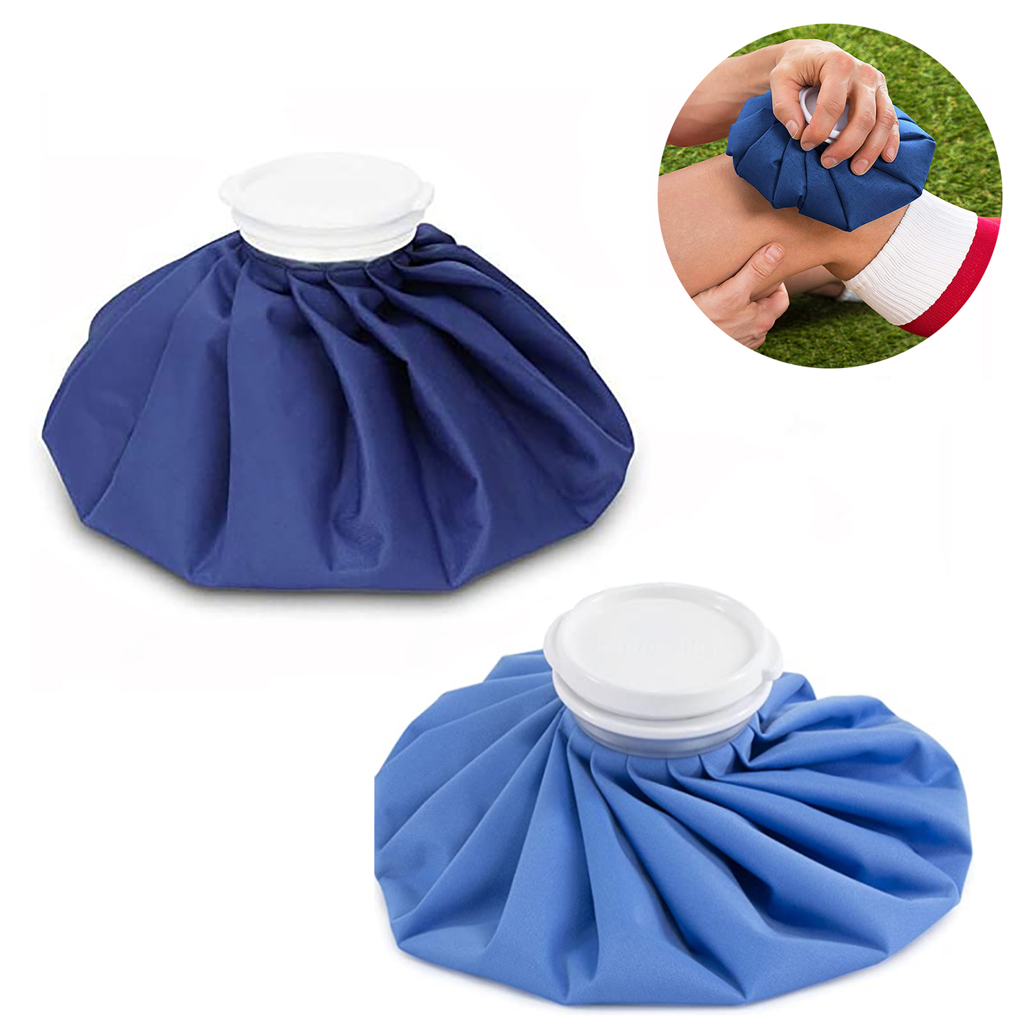 Bolsas De Hielo Bolsa de hielo reutilizable para lesiones en la rodilla,  alivio del dolor de cuello, paquete de hielo frío (6 pulgadas)
