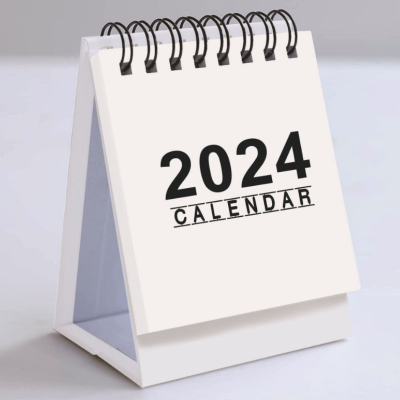 Calendrier de bureau 2024 avec support en bois Mini calendrier de bureau  2024 Calendrier à retourner Petit calendrier de bureau farce de bas  Histoire préférée -  France