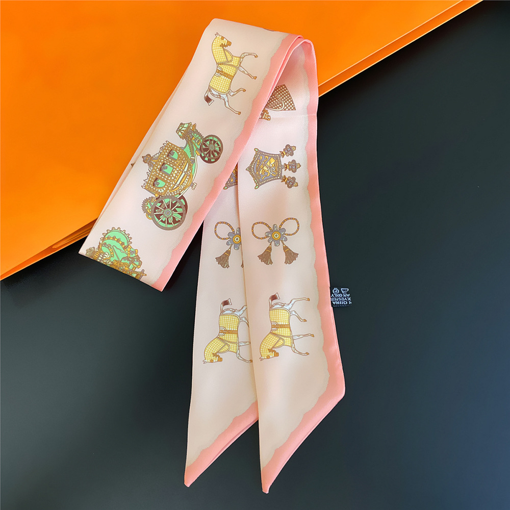 Plaid Print Skinny Scarf Neck Tie Imitation Silk Twilly Scarf Satin  Neckerchief Women's Decorative Hair Ribbon Handle Bag Wraps - Temu