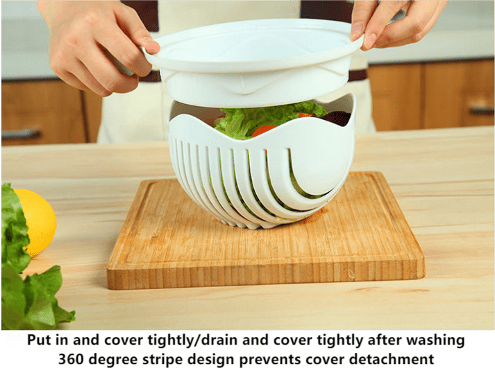 Salad Cutter Bowl, Salad Maker Tools, Fruit Vegetable Chopper Holder, Vegetable  Cutter Holder, Portable Practical Sorage Basket, Kitchen Tool, Kitchen  Gadgets - Temu