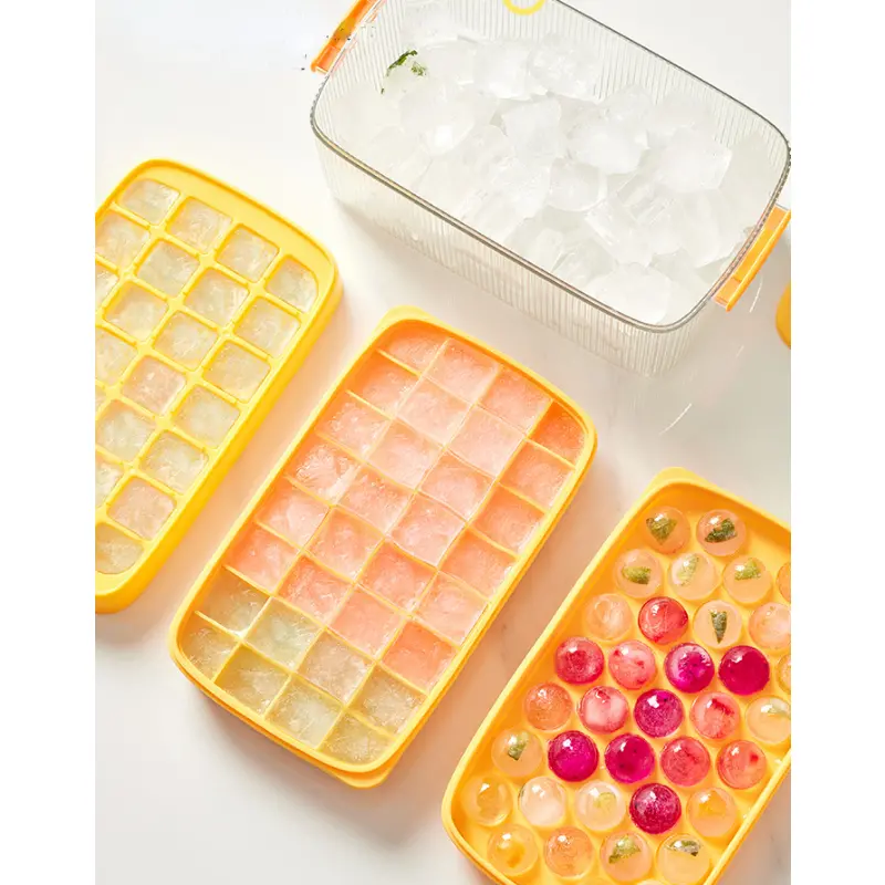 Silicone Ice Maker, Silicone Ice Cube Tray For Freezer With Cover