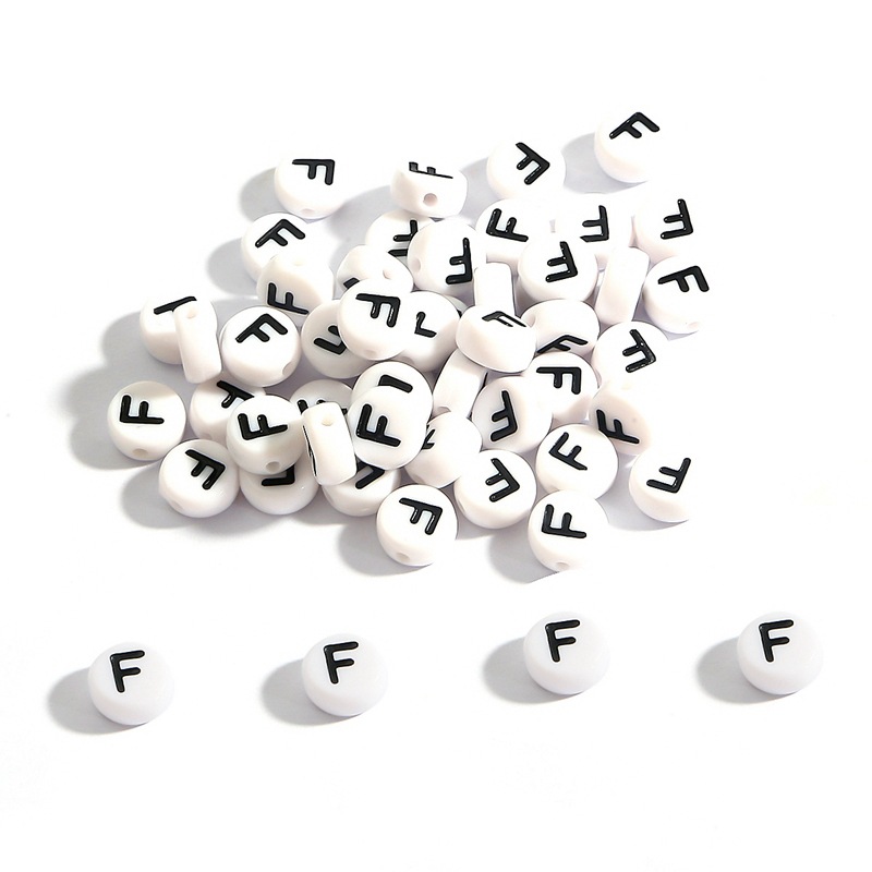  FASHEWELRY 370Pcs Acrylic Flat Round Letter Beads 7x4mm  Transparent Alphabet A-Z Spacer Beads for DIY Necklace Bracelet Jewelry  Making (Clear)