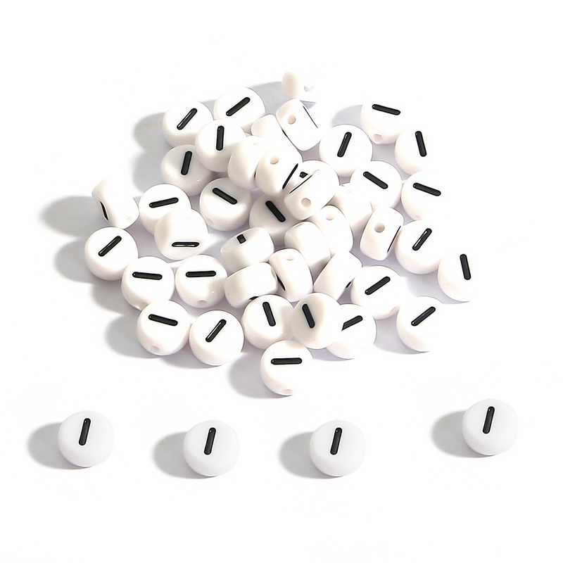 Acrylic Round Beads Washed Mixed White Color Letters Round - Temu