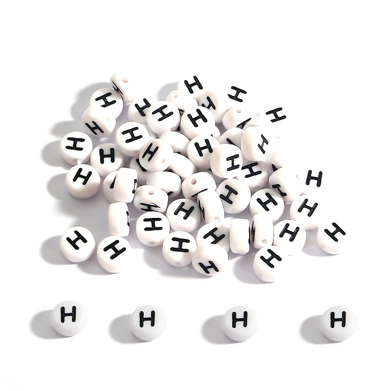 FASHEWELRY 370Pcs Flat Round Acrylic Alphabet Letter Beads 7x4mm Mixed  Transparent Letter AZ Spacer Beads for DIY Necklace Bracelet Jewelry Making