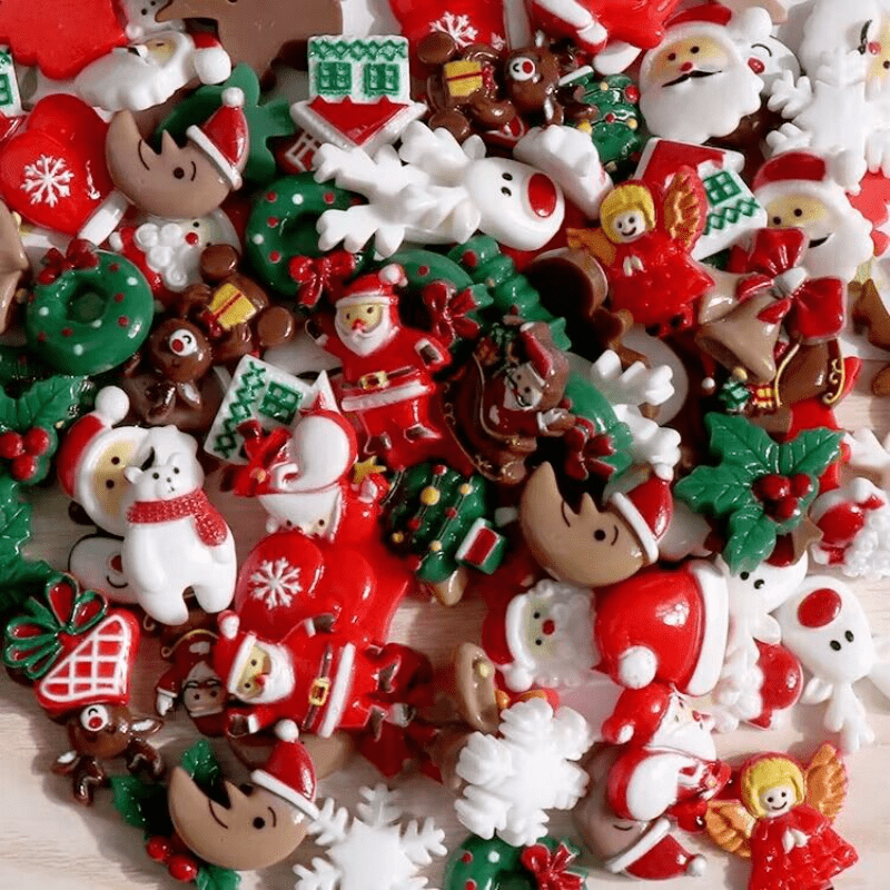 Christmas Assorted Craft Resin Ornaments Miniature Ornaments - Temu