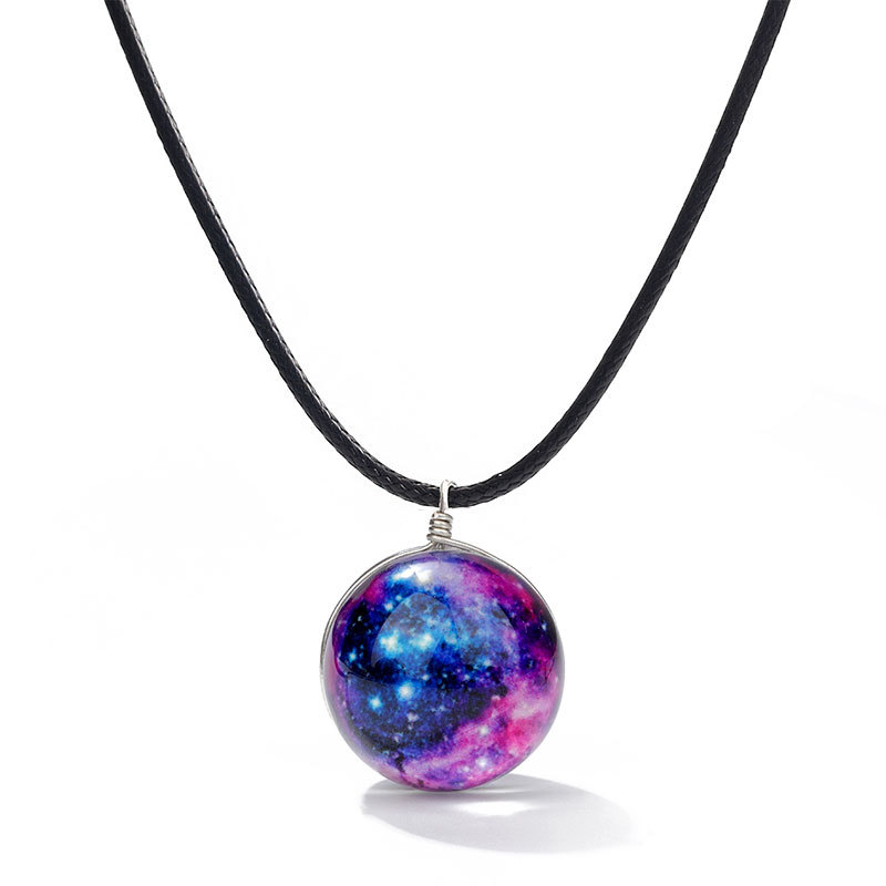 Time Gems Fantasy Cosmic Starry Night Necklace Men Women - Temu