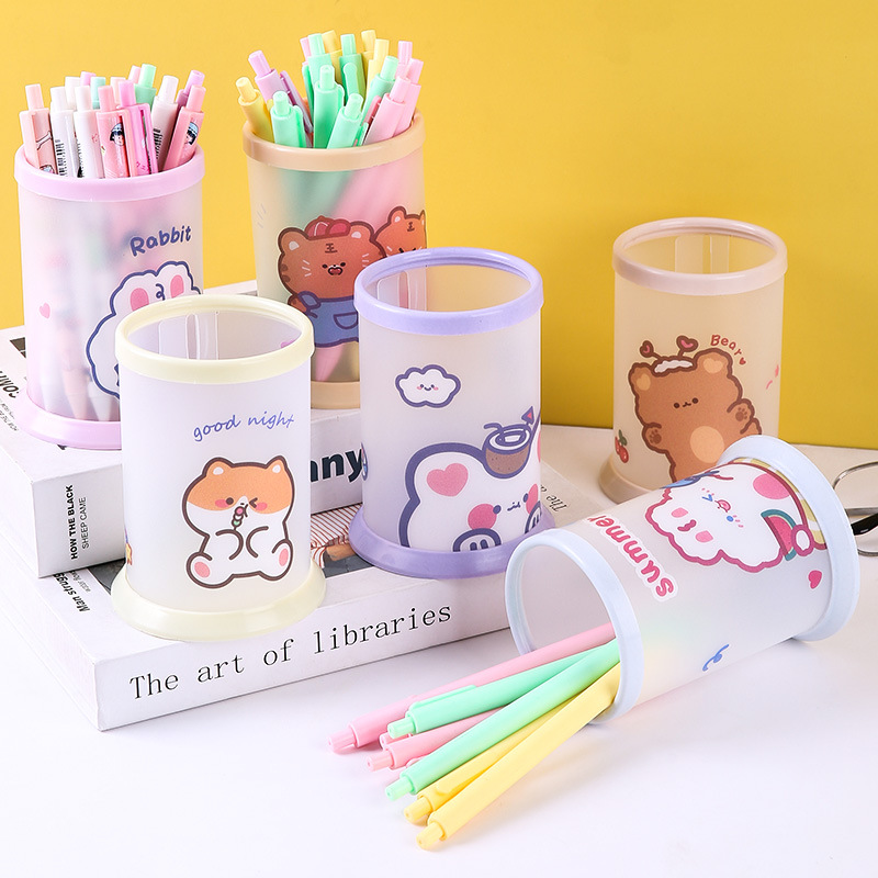Bureau avec couvercle, poubelle Mini Kawaii mignon chat poubelle boîte de  rangement fille porte-stylo seau de rangement
