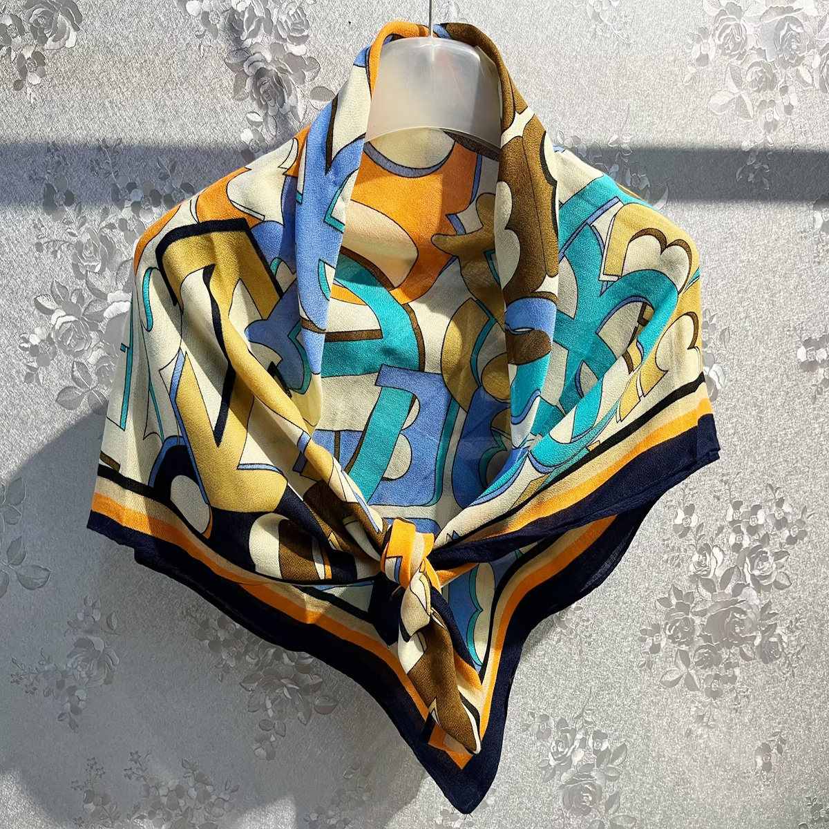 35 4 Butterfly Geometric Print Shawl Imitation Silk Square Scarf Elegant  Bandana Women Casual Wraps Sunscreen Travel Beach Towel - Jewelry &  Accessories - Temu