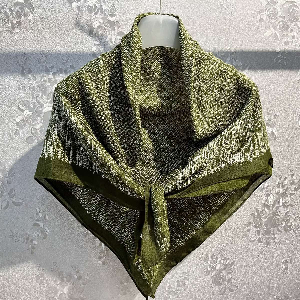 Plain Print Square Scarf Classic Shawl Vintage Large Bandana