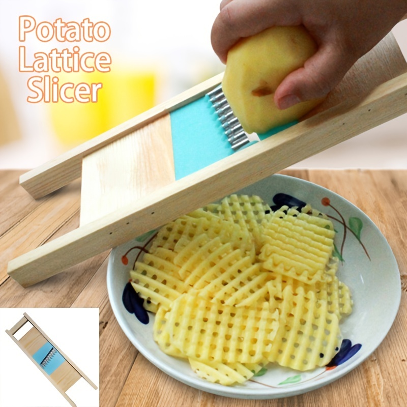 Potato Lattice Maker Stainless Steel Wavy Chopper Potato French Fry Cutter  Slicer Portable Home Kitchen Bar Multi Tools Set Gadgets Kit Accessories