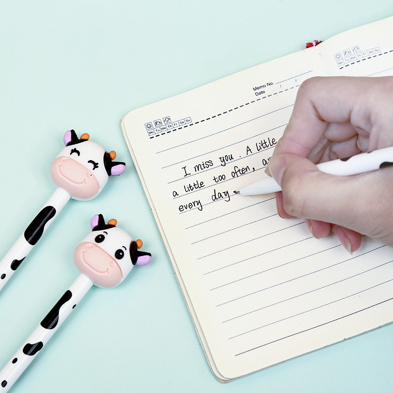 Colorful Diamond Cute Milky Kawaii Cow Design Gel Pens For - Temu