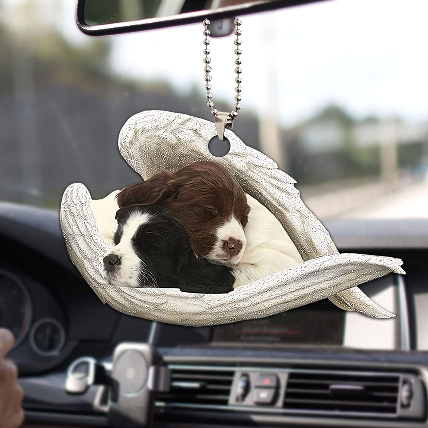 Niedliche Schaukel Hund Spiegel hängendes Auto Innenraum Zubehör,  Französische Bulldogge Auto hängende Verzierung, Auto Rückspiegel Anhänger  Dekoration