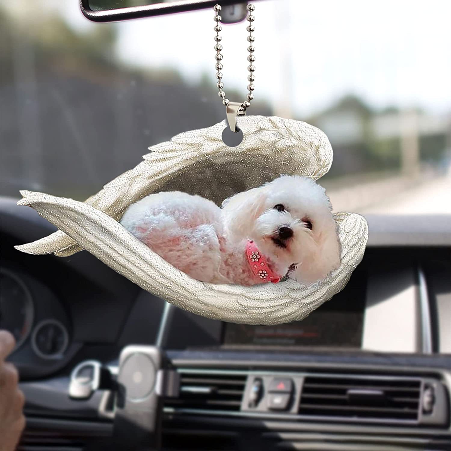 Autozubehör zum Aufhängen,Niedliche Katze Hund Auto Anhänger mit Ballon  Katze Rückspiegel Ornament Dekoration personalisiert Auto rückspiegel  anhänger