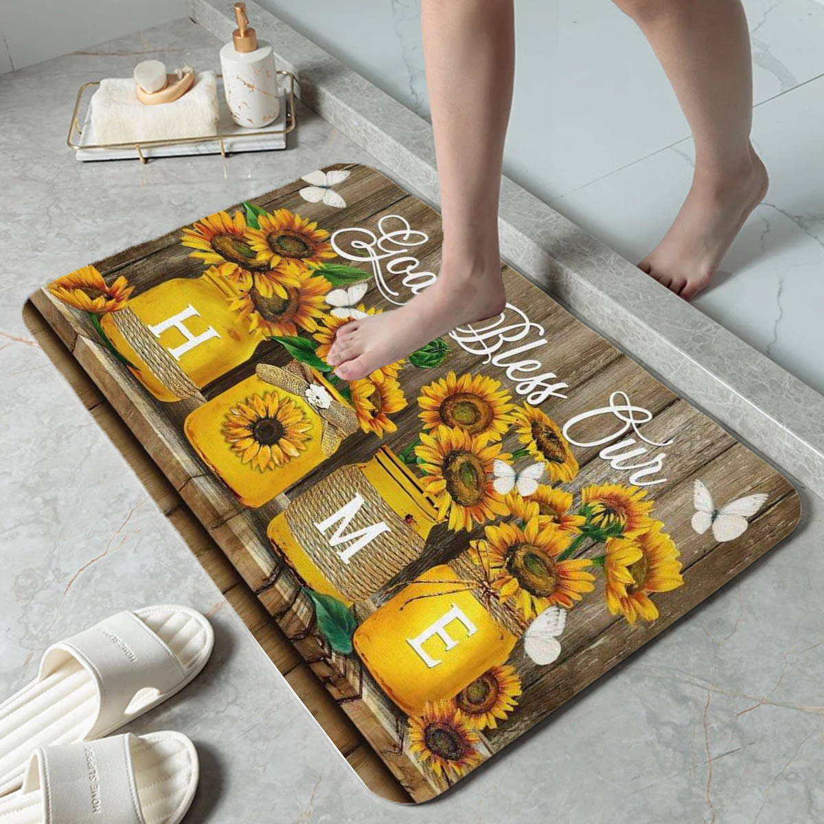 Anti-fatigue Kitchen Mat, Sunflowers Rustic Anti-slip Hallway Balcon  Polyester Carpet, Absorbent Bath Mat, Laundry Floor Mat, Entrance Doormat,  Washable Household Runner Rug For Hallway Laundry - Temu