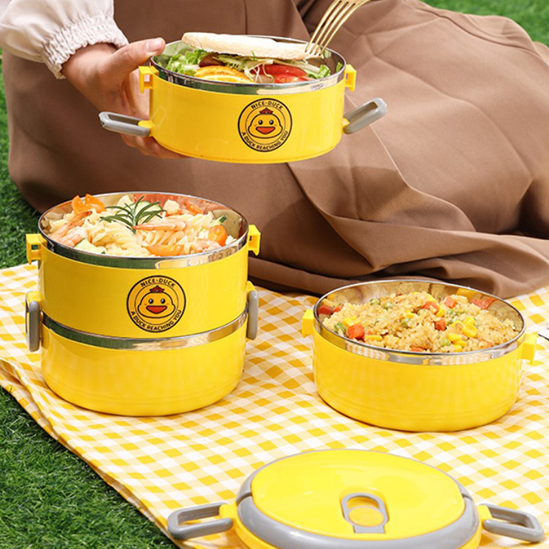 4 Layers Stainless Steel Lunch Box Container Thermal Soup Hot Food  Insulated
