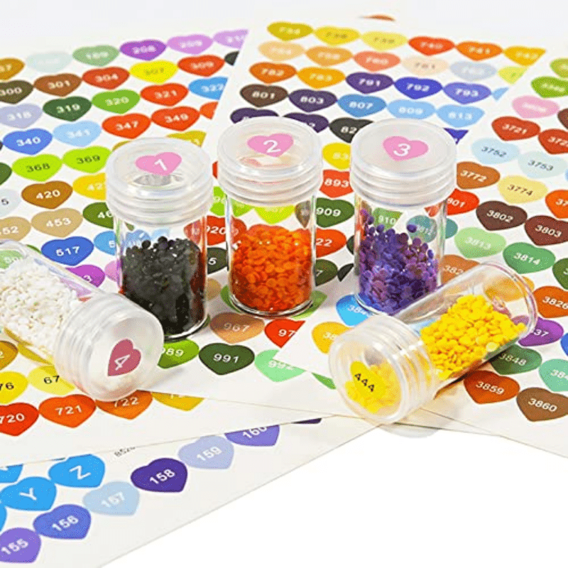 447 Color Diamond Painting Stickers, 2 Sets Painting Container Number Labels - Mixed Color
