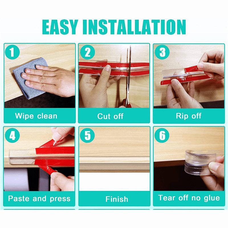 Strong Adhesive Baby Proofing Eco-Friendly Glass Silicone Table