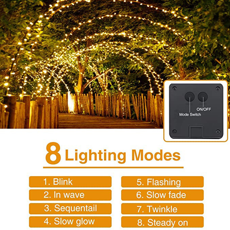 Acheter 40m/30m/20m/10m/5m guirlande lumineuse LED solaire vacances en  plein air lumière LED jardin solaire guirlande lumineuse extérieure  guirlande lumineuse décoration de noël