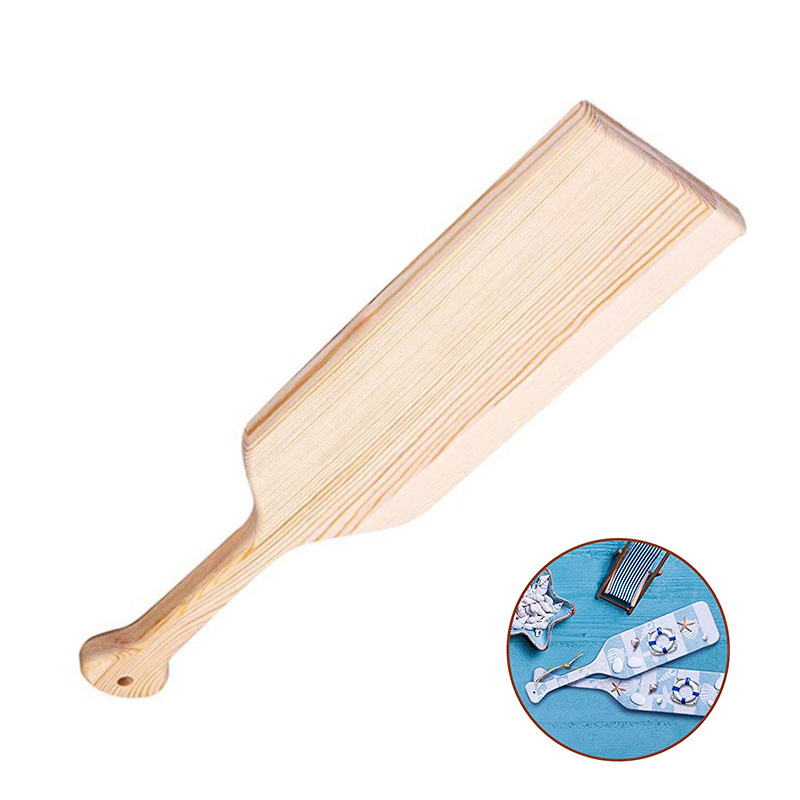 1pc 25x8cm Unfinished Greek Solid Wood Paddle, Pine Wooden Paddle