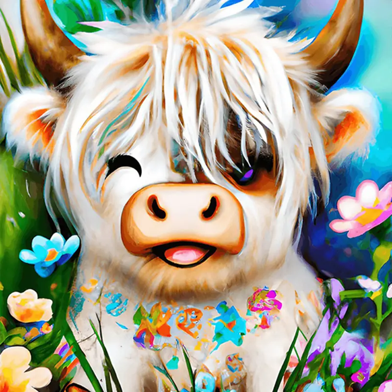 5d Diamond Painting Kits For Adults Cow Cute Animal Diamond - Temu