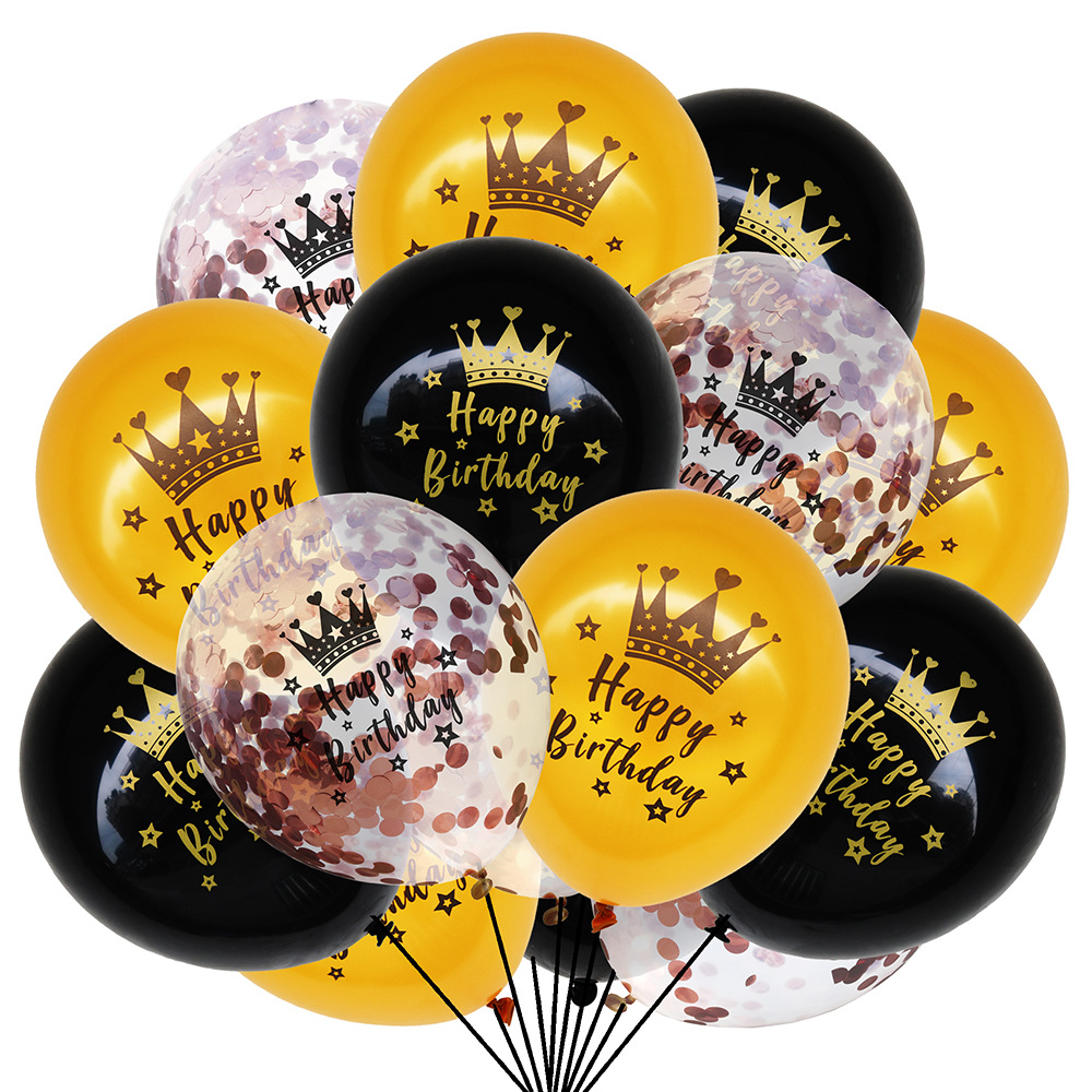 Birthday Decorations for Men Women, Black and Gold Balloons Party  Decorations Ha