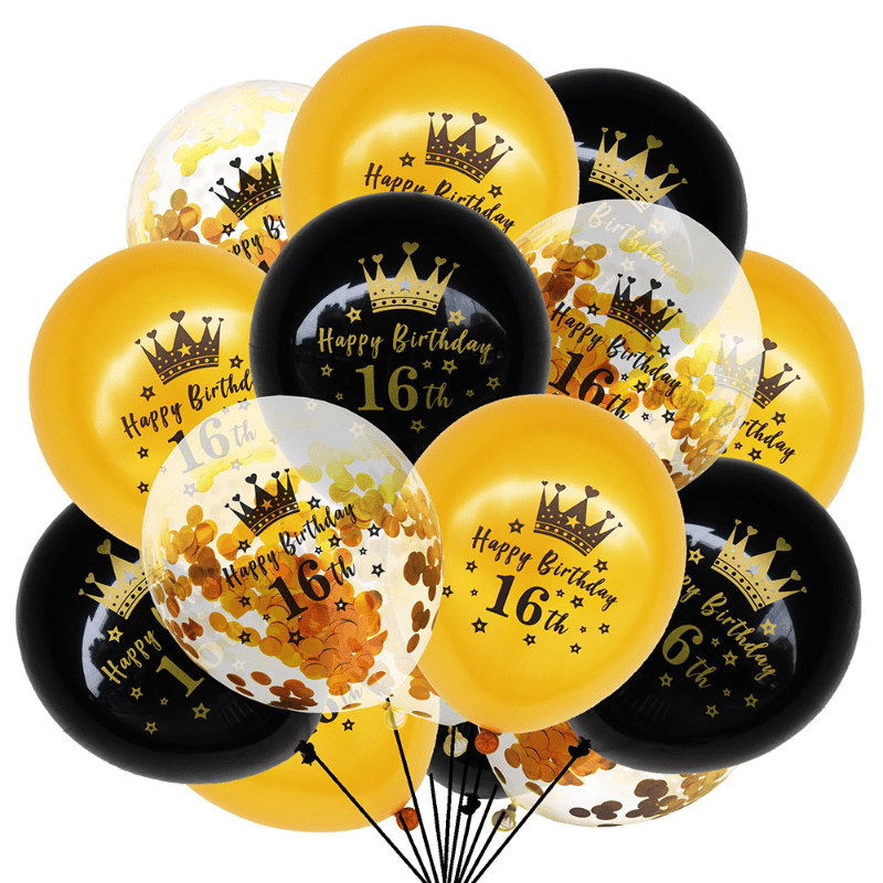 Black and Gold Birthday Balloon Kit Black Birthday Decor 16th 18th