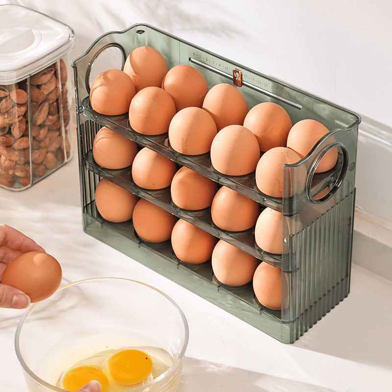 1pc Egg Storage Box For Refrigerator Side Door, Kitchen Organizer, Flip  Design, Egg Fresh-keeping Rack
