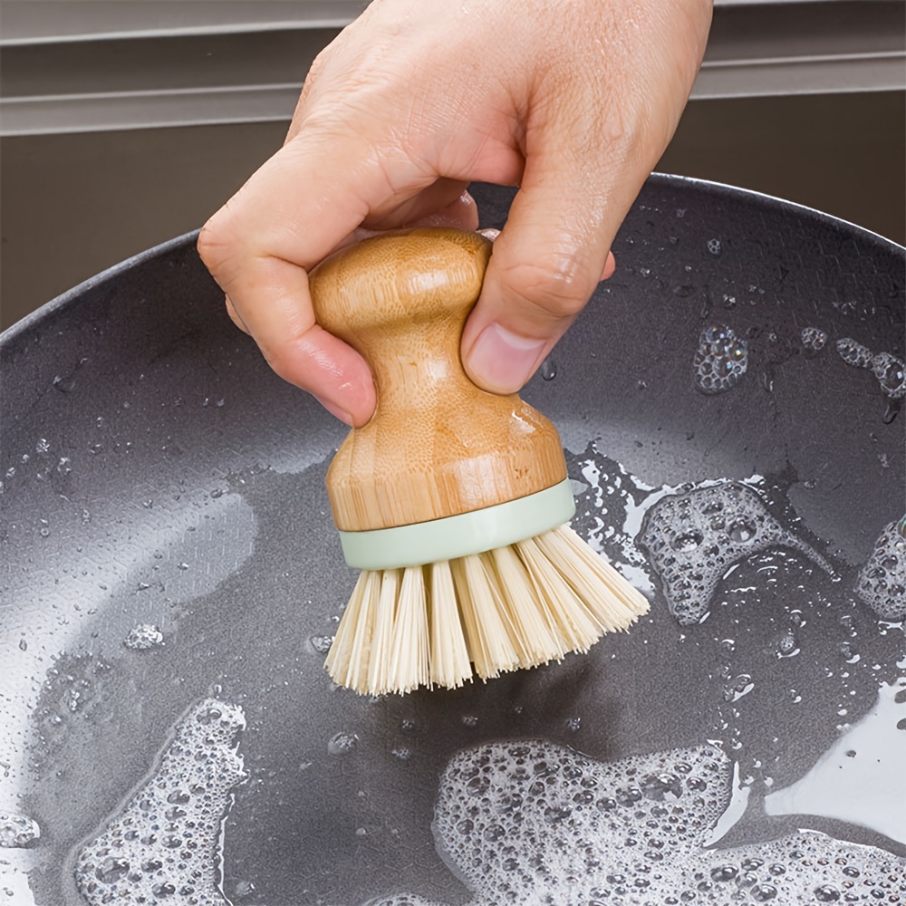 Dish Brush With Long Handle Round Scrubbing Brush For Pans - Temu